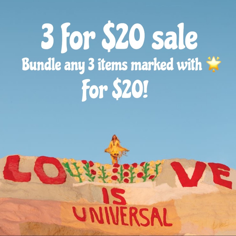 3 for $20 sale!